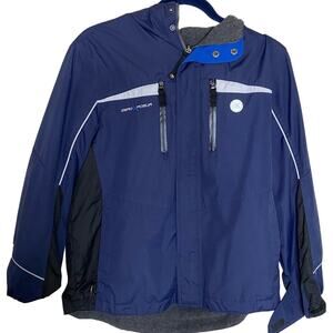 ZeroXPosur Boy’s Reversible Jacket Size 14/16​ Hooded Blue or Grey Fleece Lined